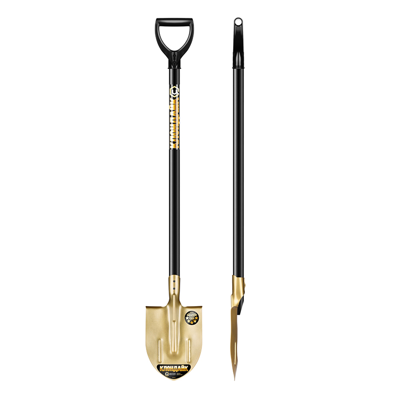 Лопата Штыковая 2218-Ч Золотая с ребрами жесткости (ЦИ)