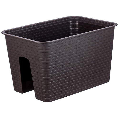 Кашпо на перила Ротанг 12л Коричневый 3227 (М-пласт)(1шт) 