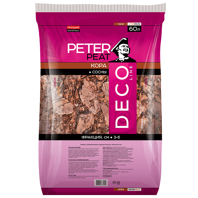 Кора сосновая 60л фракция 30-60 (Питэр Пит)