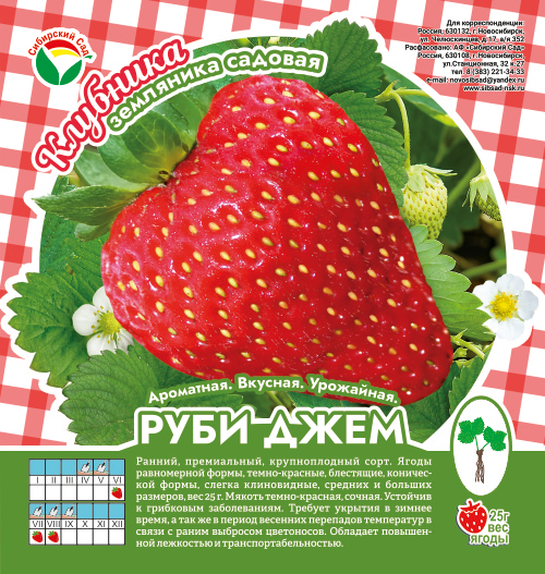 Клубника Руби Джем А 10шт/пучок (Сиб сад)