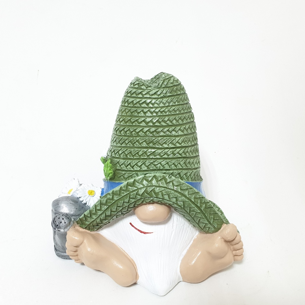 Садовая фигура Гном дедушка с ромашками 12992 (18*19см) (М)