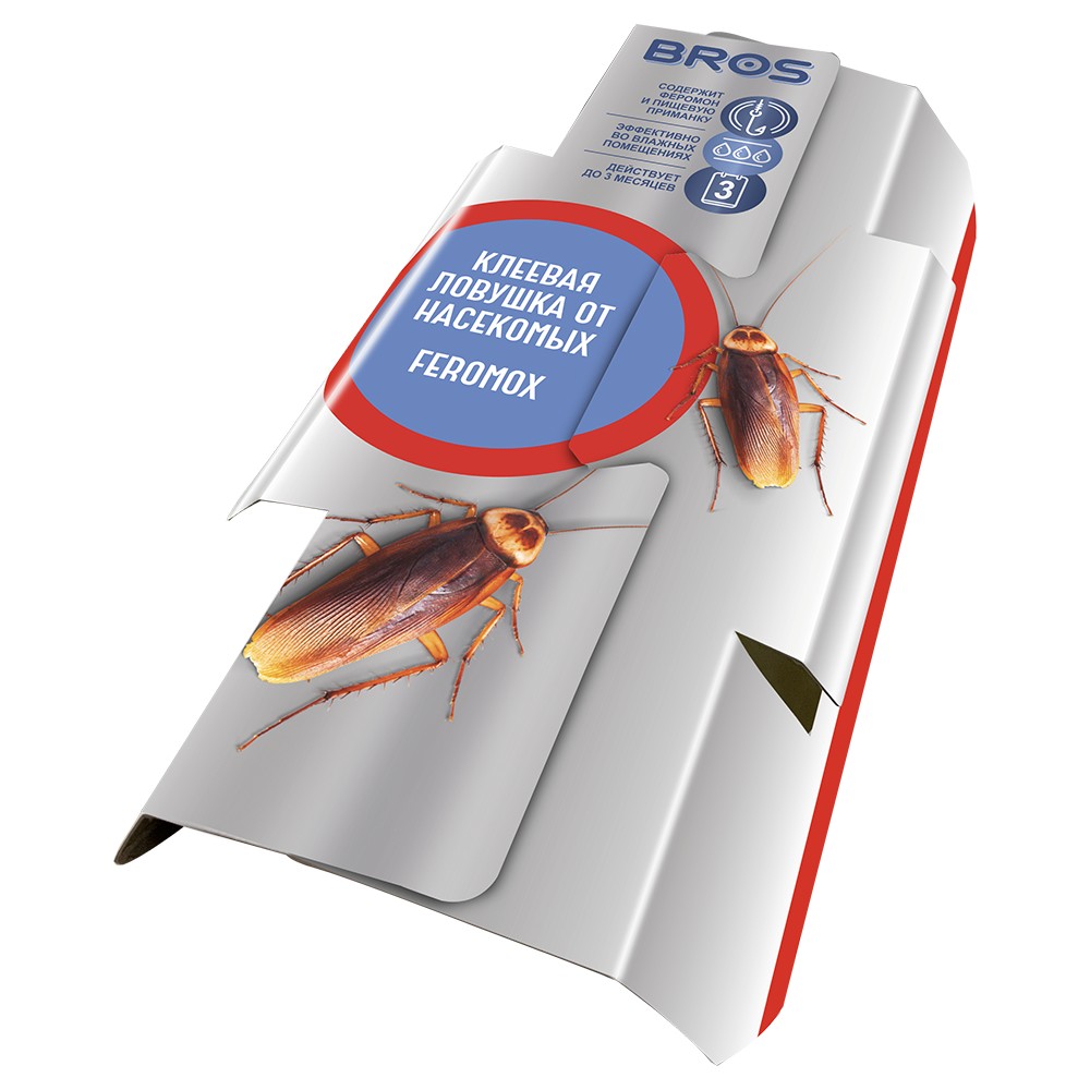 Брос Ловушка клеевая домик с феромоном от ТАРАКАНОВ 1 шт (15шт)