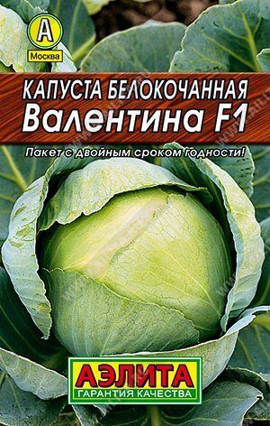 Капуста белокочанная Валентина F1 20шт (Аэлита)