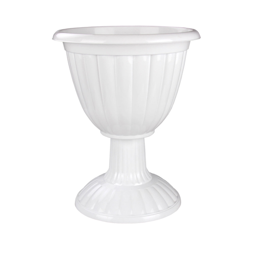 Вазон Жасмин 12л белый на высокой ножке М1390 (Альтерн)(5шт)