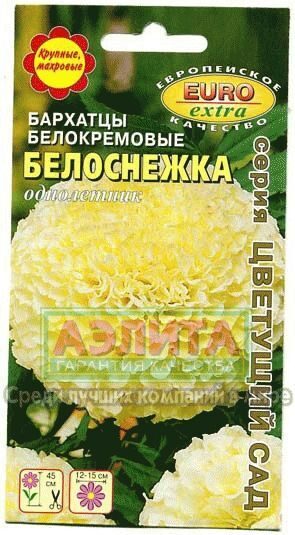 Бархатцы Белоснежка однолетник 0,05г (Аэлита Экстра)