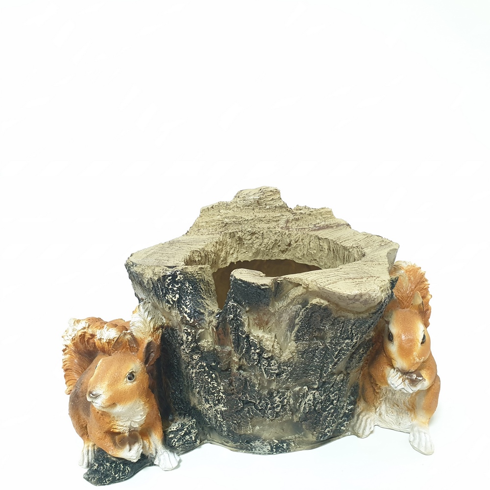 Садовая кашпо Пень с белками АФ0300 (31*62см) (Агроформ)