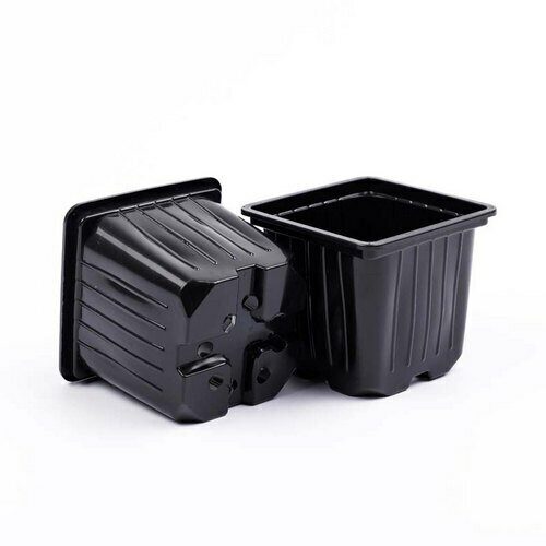 Горшок 0,4л 9*9*8 ЧЕРНЫЙ КВ (Амина)(1500шт) 