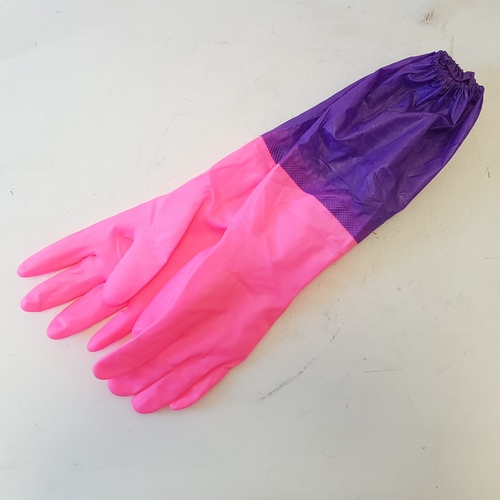 Перчатки на флисе роз-сиреневые р 8 (К) (10шт)