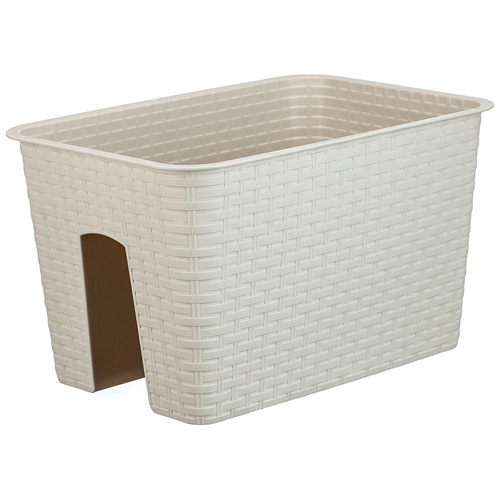 Кашпо на перила Ротанг 12л белый 3227 (М-пласт)(1шт) 