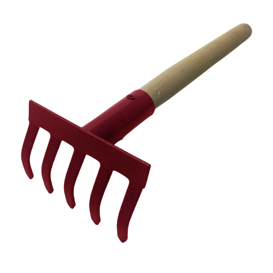 Грабельки 5-зубые прямые деревянный черенок (чебоксары)(40шт)