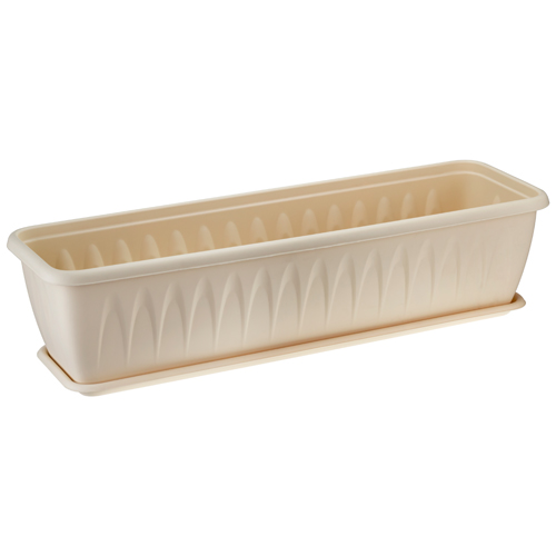 Ящик балконный Алиция с подд белая глина 60см (М-пласт)(15шт)